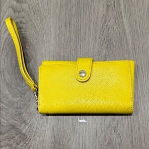 Coach Vibrant Yellow Wristlet Clutch